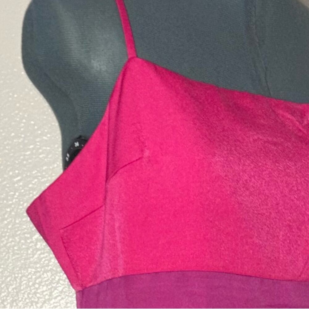NWT Lulus Feeling Sensational Midi Dress Women's Large Color Block Pink/Magenta - Picture 6 of 16